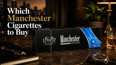 Manchester cigarette carton comparison featuring Blue Crush, Green Crush, Sapphire Blue, and Special Edition variants.