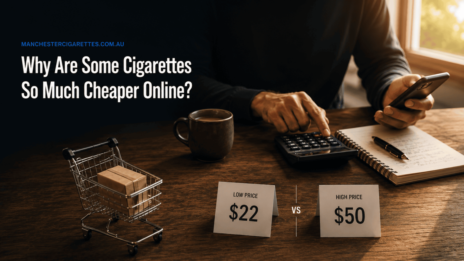 Hero image about why are cigaretters cheaper on online in australia