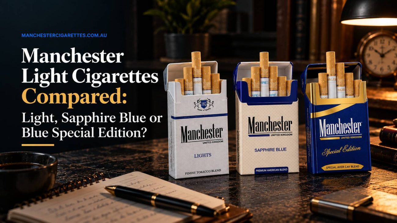 Manchester Light Cigarettes Compared Light, Sapphire Blue or Blue Special Edition